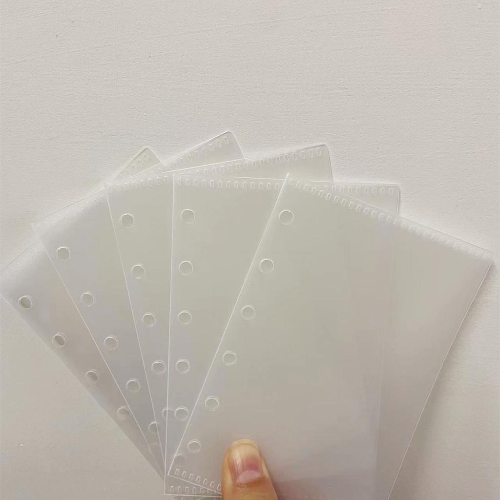 5Pcs A7 Pink Black Binder Pockets Binder Folders for Notebook Divider Page Waterproof PVC Leaf Document Filing Bag