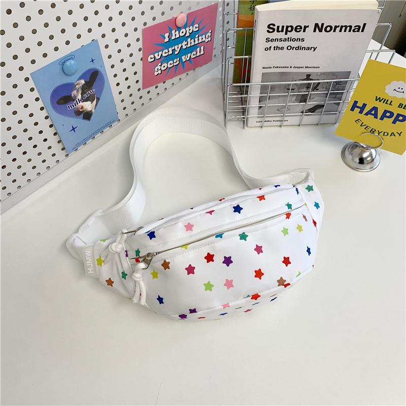 Легкая нагрудная сумка с принтом в горошек, студенческая поясная сумка, женская сумка через плечо