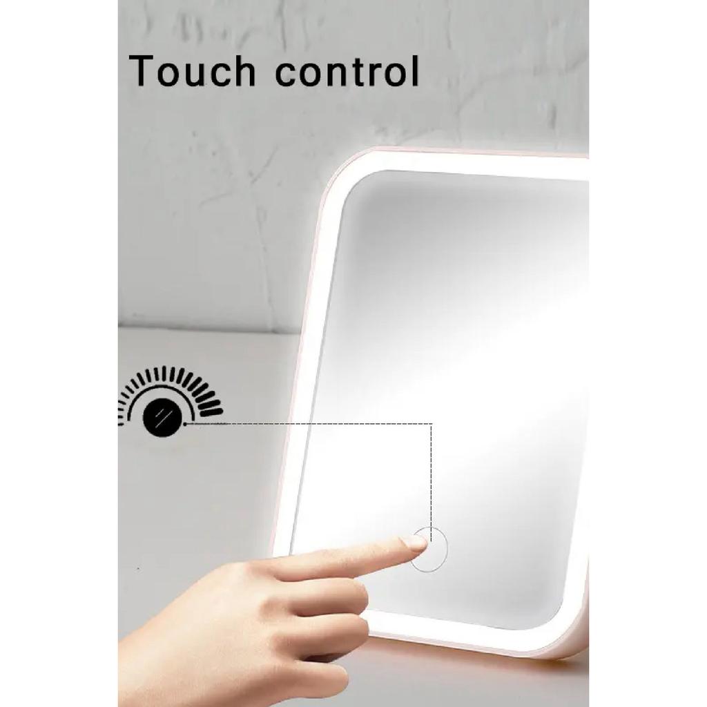 Shethink Touchmatic Прямоугольное розовое зеркало для макияжа со светодиодной подсветкой Mu40