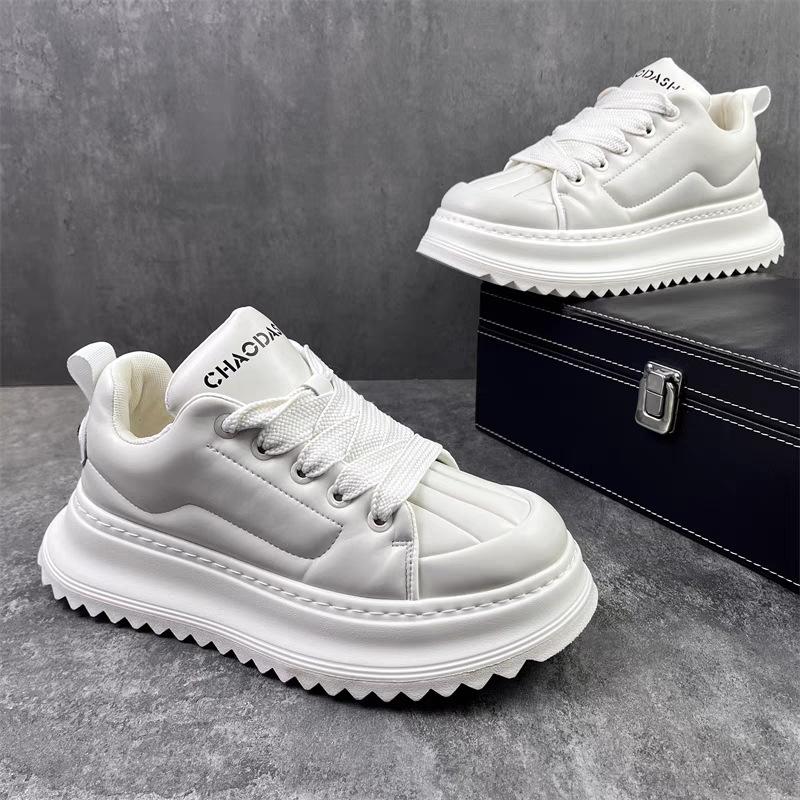 Fashion Men's Classic Leather Platform Shoes Fashion Brand Wear-resistant Platform Casual Sneakers Youth Male Flat Board Shoes Masculino