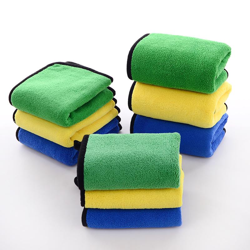 Двустороннее толстое коралловое флисовое полотенце для сушки и чистки автомобиля