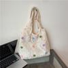 Trendy Heart-Shaped Fabric Tote Bag for Women Large Capacity Versatile Eco-Friendly Handheld Shopping Bag Casual Fashion Purse