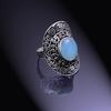 Natural Blue Chalcedony Gemstone 925 Sterling Silver Ring Size 9.25 J4q68