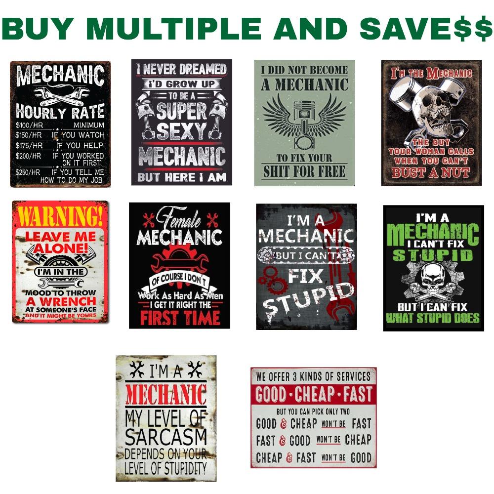 Американская мастерская механика Винтажный Ретро Жестяная Табличка дверь Настенный Декор Металлическая Бар Паб Постер