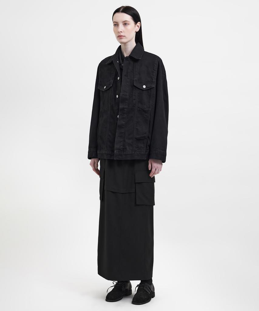 Youth Oversized Denim Trucker Jacket (Unisex) - Black