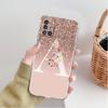 Прозрачный чехол для Samsung Galaxy A52 A12 A51 A32 A21s A71 A32 A22 50 A70 A31 A72 5G Чехол для телефона Письмо Розовый Блестящий M R