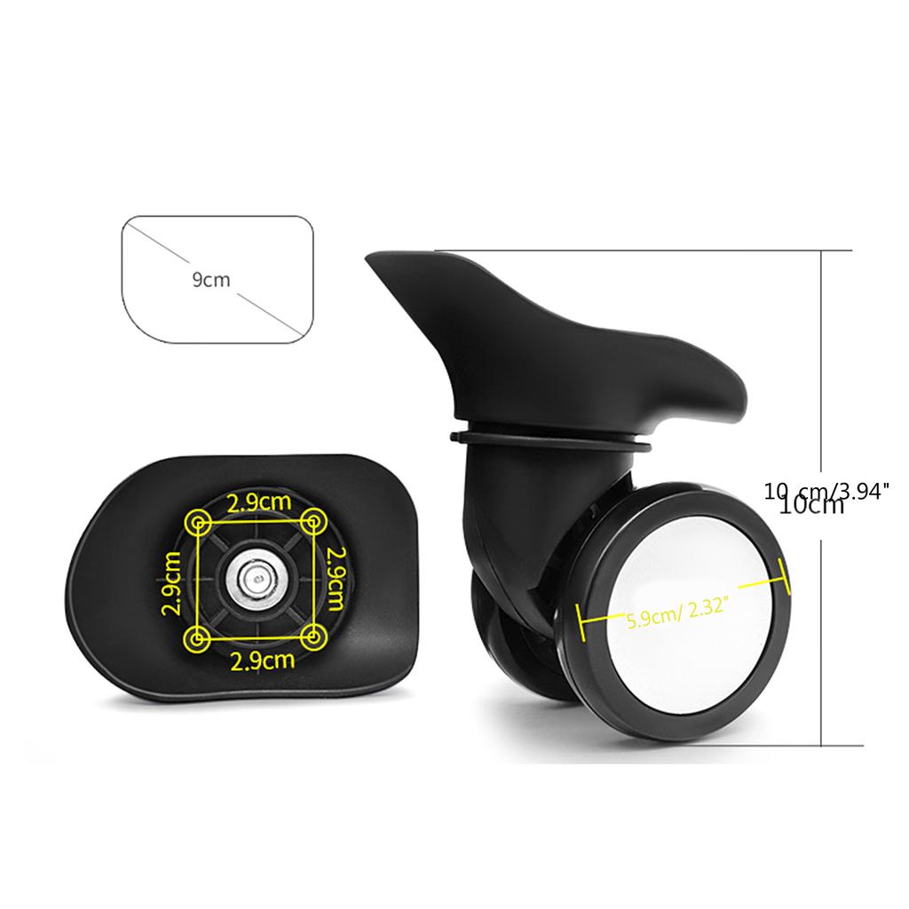 1 пара колес для чемодана, сменное колесо для чемодана, комплект для ремонта оборудования, вращающееся на 360 градусов, роликовое колесо повышенной прочности