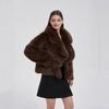 TK Shein Womens Short Faux Fur Blazer Jacket Winter Casual Outerwear