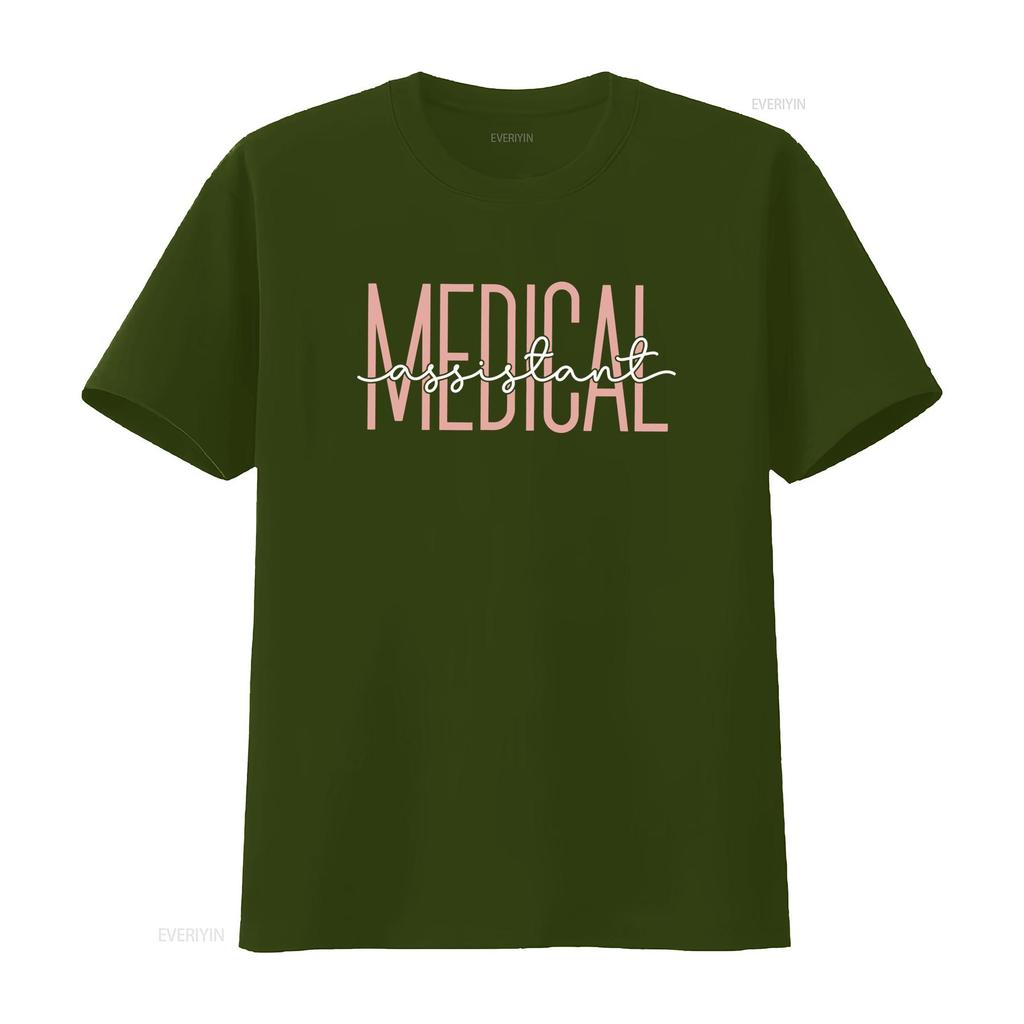 Minimalist Medical Assistant Letter Print Casual T Shirt Vintage Washed Designer Clothes Stylish Homme Soft Slightly Stretched