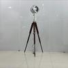 Handmade Modern Studio Searchlight Nautical Floor Spot Light Wooden Tripod Stand With Lights Metal Nikhil Home Office Decorative