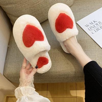 Furry Slippers Love 2024 осень зима новый домашний нескользящий теплый pantuflas мягкая подошва удобная обувь для отдыха на платформе для женщин
