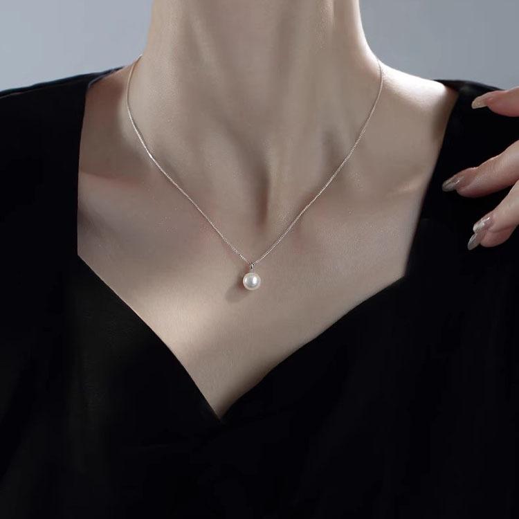 S925 Серебряное Серебряное Жемчужное Ожерелье Женский Целаций
