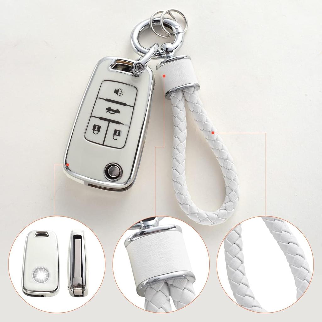 Чехол для брелока Chevy с брелком, мягкий защитный чехол для ключей из ТПУ, подходит для смарт-ключа Chevrolet Equinox Camaro Cruze Malibu Sonic