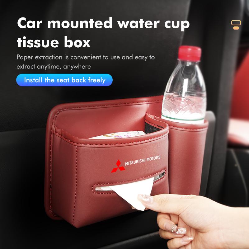 cxdjmy1 Car Styling Drink Cup Tissue Phone Holder Travel Storage Accessories For Mitsubishi Outlander Pajero Sport Lancer EX ASX L200