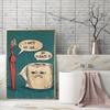 Funny Toothbrush And Toilet Paper Poster Print I Hate My Jobs Unique Humorous Canvas Painting Wall Art Picture Bathroom Decor