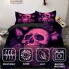 Violet Rose Golden Skull Pattern 3D Print Duvet Cover Halloween Gothic Style Bedding Set With Pillowcase Polyester Quilt Cover