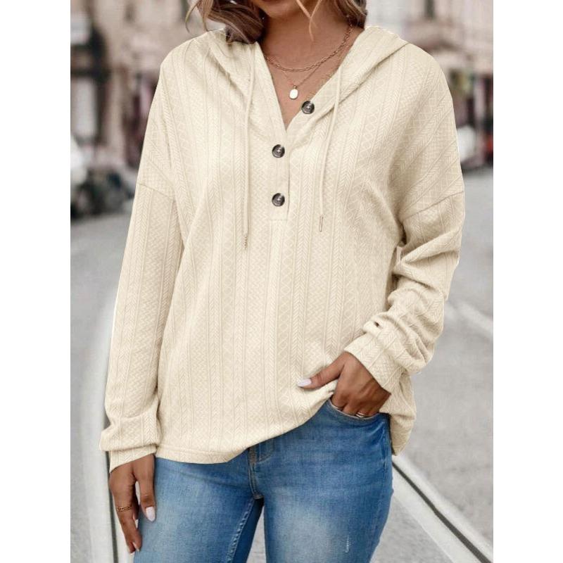 YYFS Women's Fashion Casual Fall Winter Solid Color Print Long Sleeve Hooded Pullovers & Long Sleeves Hoodies&sweatshirts