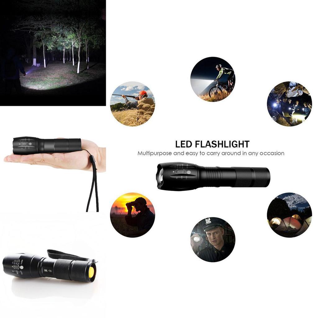 Ultra Bright 1000 Lumens Tactical Military Led Flashlight With Zoom Function