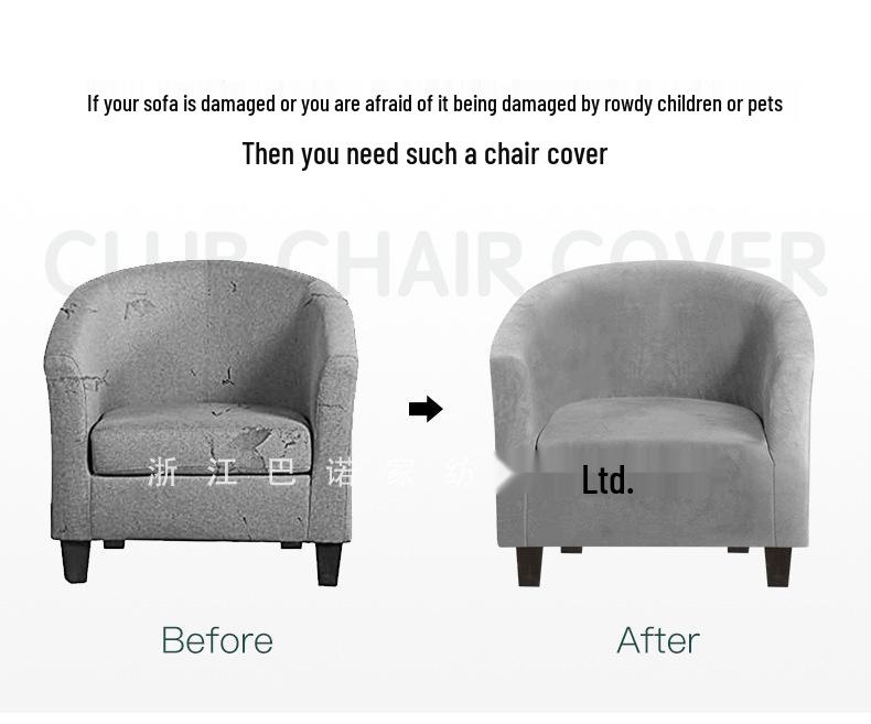 Одноместный чехол на диван из стрейч-бархата - Серебристая лиса