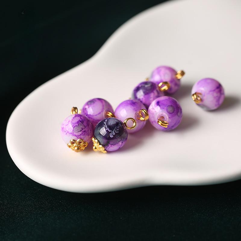 10 шт. традиционных китайских пуговиц 10 мм, цветные стеклянные пуговицы с ножкой, аксессуары для женской одежды