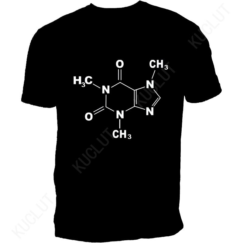 Science T Shirt Mens Funny Caffeine Molecule Gamer Geek Funny Tee Men's Summer Clothing Short Sleeve T-shirt Top Casual Tees