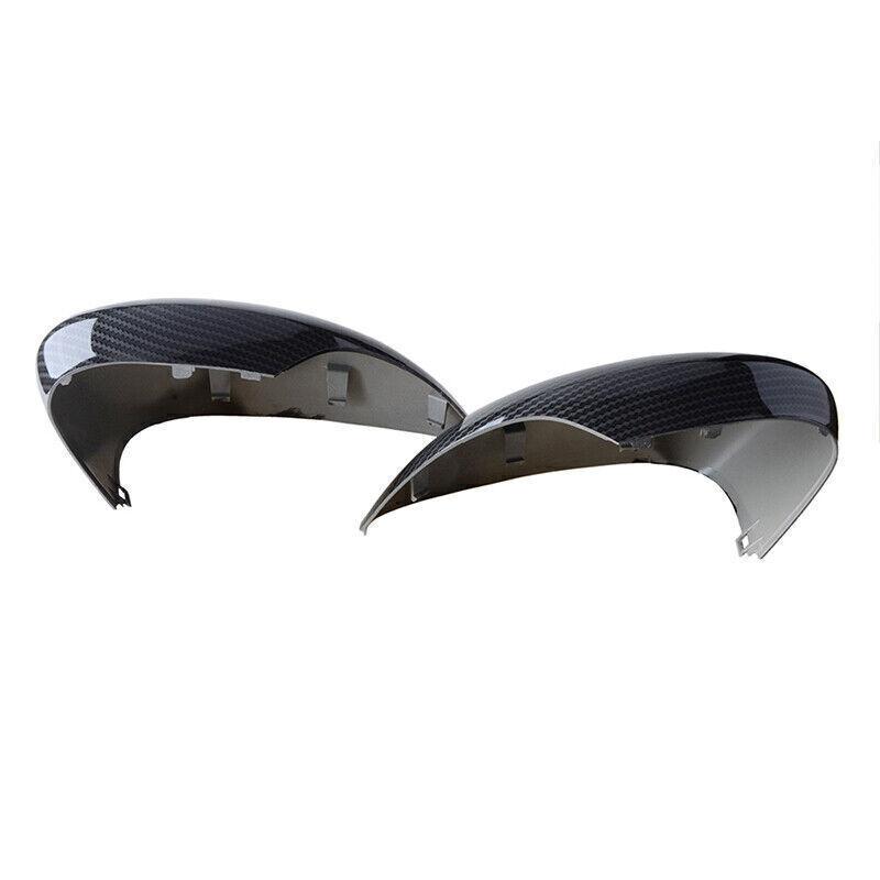 Pair Fits Ford Fiesta 2011-2017 Side Rear View Mirror Cover Trim Carbon Fiber
