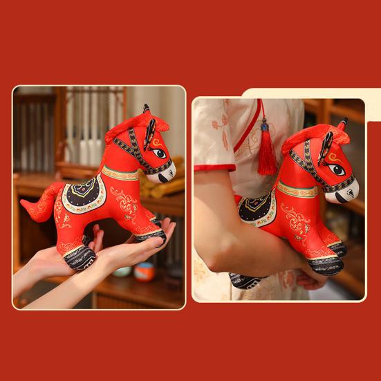 2026 год Лошади Плюшевая игрушка Традиционный китайский зодиак Чучело лошади 23 см Пони на удачу Кукла Домашний декор для автомобиля