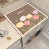 Flower Print Washing Machine Dust Cover Pad Dish Drying Mat Table Absorbent Mat Microwave Dust Cover Kitchen Bathroom Accessori