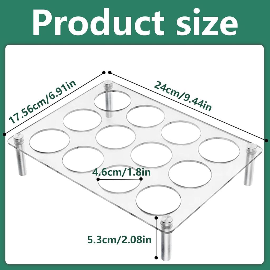 Coffee Pod Drawer Organizer, K Cup Drawer Holder Organizer, Clear Acrylic Coffee Pod Holder, K Cup Organizer Tray for Office and Kitchen (12 Holes)