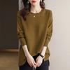 Middle-aged Mother Autumn Winter Round Neck Sweater Women Loose  Top Knitted Base Shirt
