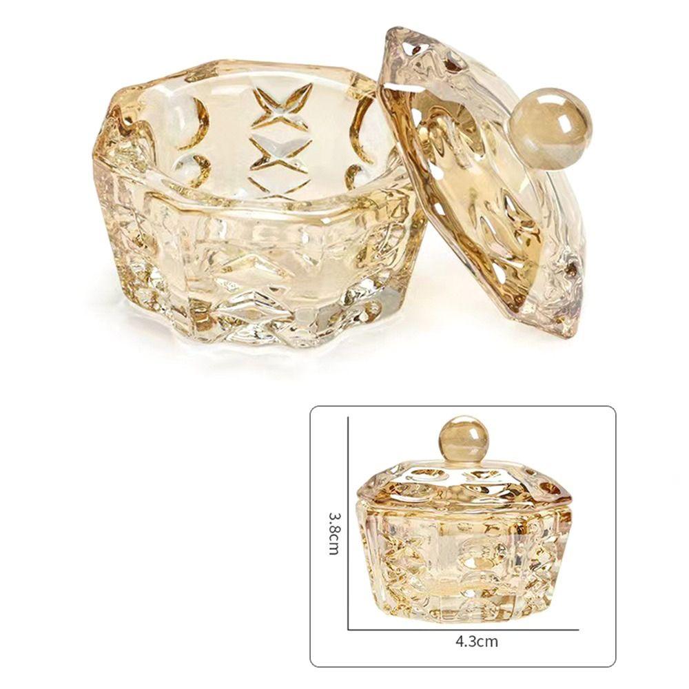 Crystal Glass Dappen Dish Acrylic Glass Cup w Cap Accessories Liquid Powder Glass