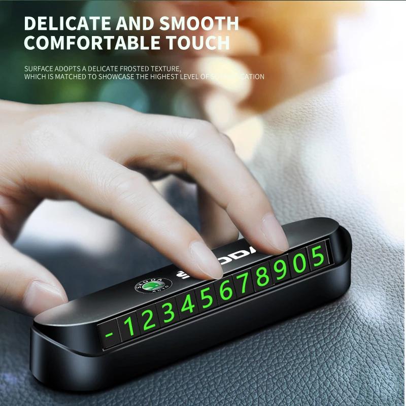 ONMS3 Car Temporary Parking Card Hidden Parking Sign Card Car Styling For Skoda Octavia Kodiaq Fabia Rapid Superb A5 A7 2 Kamiq Karoq