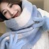 Korean Fashionable Scarves Large Checkered Pattern Thick Scarf for Woman Winter Outdoor Windproof Warm Scarves