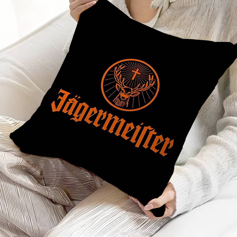 Классический жестяной знак J-Jagermeister Бар Персонализированное изображение Текст Домашние декоративные подушки Бытовые подарки 45x45 см
