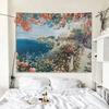 Rose Garden Pattern Oil Painting Style Hanging Cloth Home Wall Decoration Tapestry Bedroom Living Room Tapestry