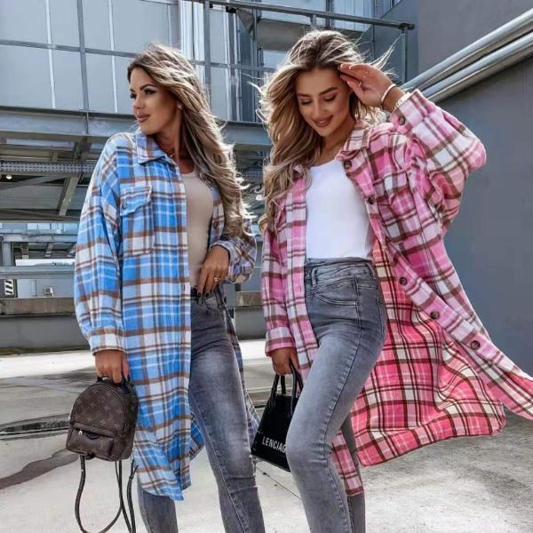 Модная винтажная женская блузка с цветными блоками, удлиненная блузка с длинным рукавом, свободная прямая верхняя одежда 2021 Fashion Tide