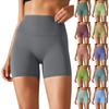Женские однотонные шорты для йоги, узкие эластичные спортивные шорты для фитнеса с высокой талией