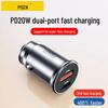 PISEN Dual Port PD30W Car Charger - Mini Cigarette Lighter Socket Adapter