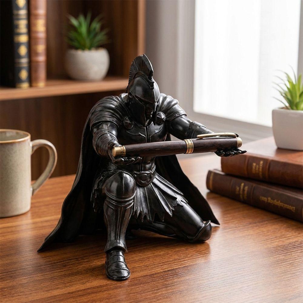 Plastic Kneeling Knight Pen Rack 3D Printed Roman Gladiator Pen Stand Birthday Gift