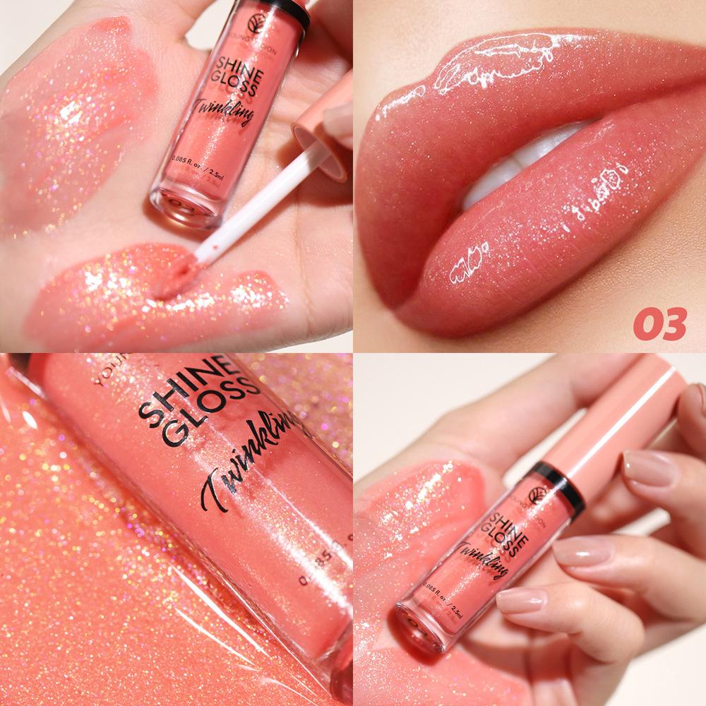 1 ШТ. YOUNG VISION GLOSS TWINKLING SET - 1 цвет Увлажняющий блестящий блеск для губ, легкий и нелипкий, идеально подходит для создания очаровательных сияющих губ