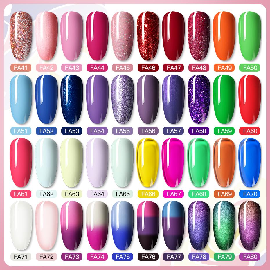 ROSALIND 80 Colors Pure Color Gel Nail Polish Nail Art Manicure Semi Permanent Gel UV Hybrid Varnishes Base Top Coat Enamels Nail Gel New