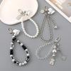 Ins Style Pearl Heart Key Chain Beads Bear Chain Phone Pendant Earphone Case Charm Wrist Strap Bag Decor Car Key Ring