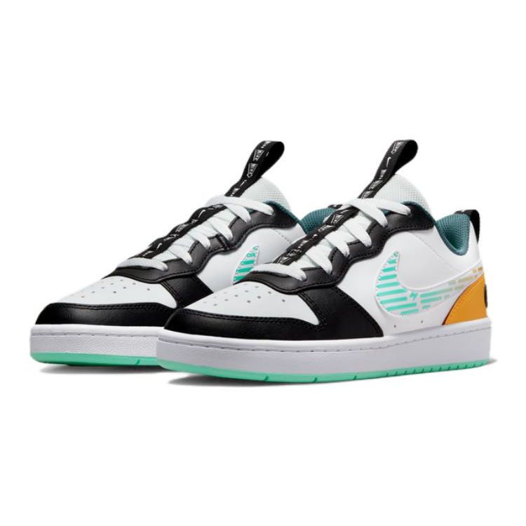 Nike Court Borough Low 2 SE GS Laser Orange Barely Green Детские кроссовки Белый Черный DX5767-111