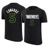 2026 Новая футболка Timberwolves Edwards №. 5 Футболки с графическим принтом Мужские и женские футболки с коротким рукавом Streetwear