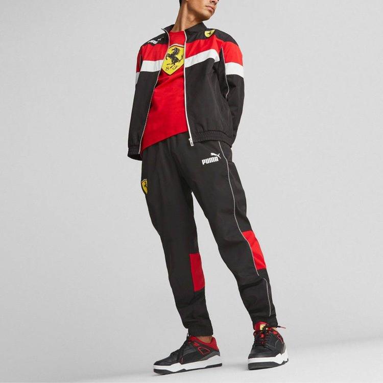 Puma Ferrari Racing Series Color Block Zip-Up Stand Collar Jacket Men Outerwear Ferrari-Red 538157-01