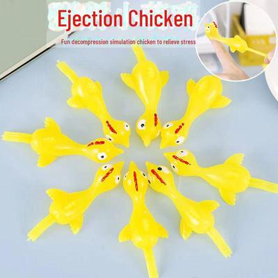 Эластичная тянущаяся игрушка-индейка на палец - Детская летающая курица для развлечения и снятия стресса