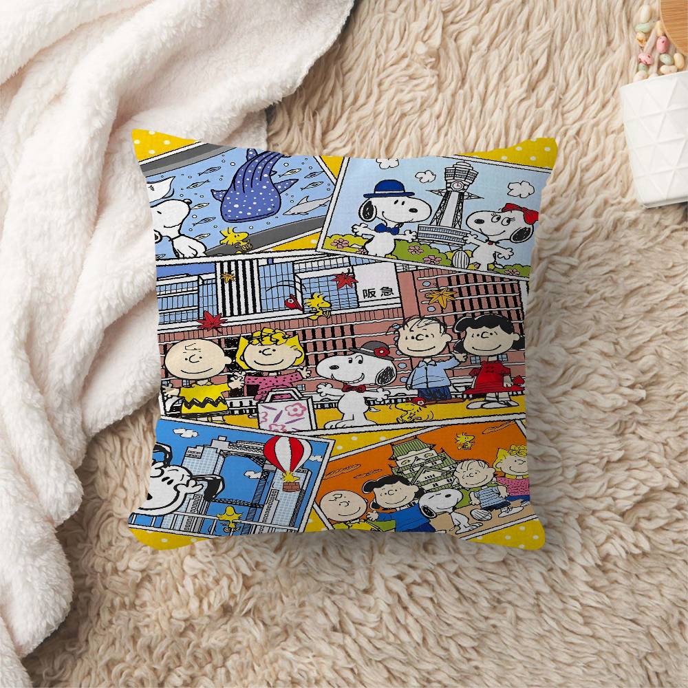 The S-Snoopy Show Cushion Cover Inches Farmhouse Decor Home Throw Pillow Covers For Couch Decorations