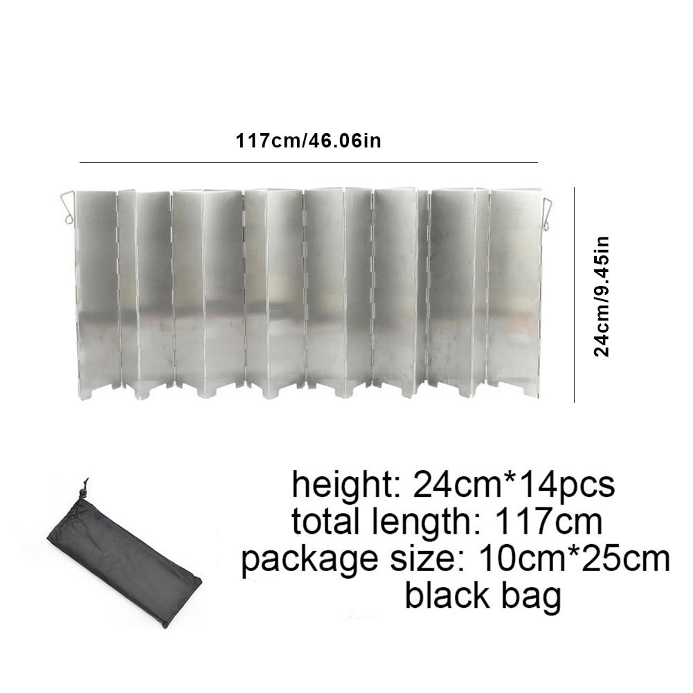 6-16 Plates Foldable Gas Stove Windshield Outdoor Camping Cooking Burner Windproof Screen Aluminium Alloy Stove Wind Shield