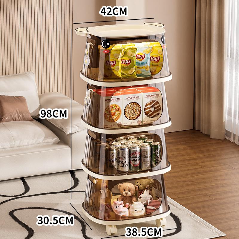 Multifunctional Mobile Storage Cart 2/3/4/5-Tier with Wheels for Kitchen Bathroom Bedroom Foldable Organizer Shelf for Home Office Space Saving