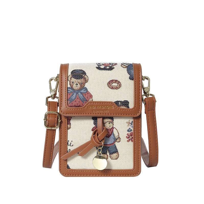 Katie Bear Women's Cartoon Phone Crossbody Bag - New Style Niche Shoulder Bag